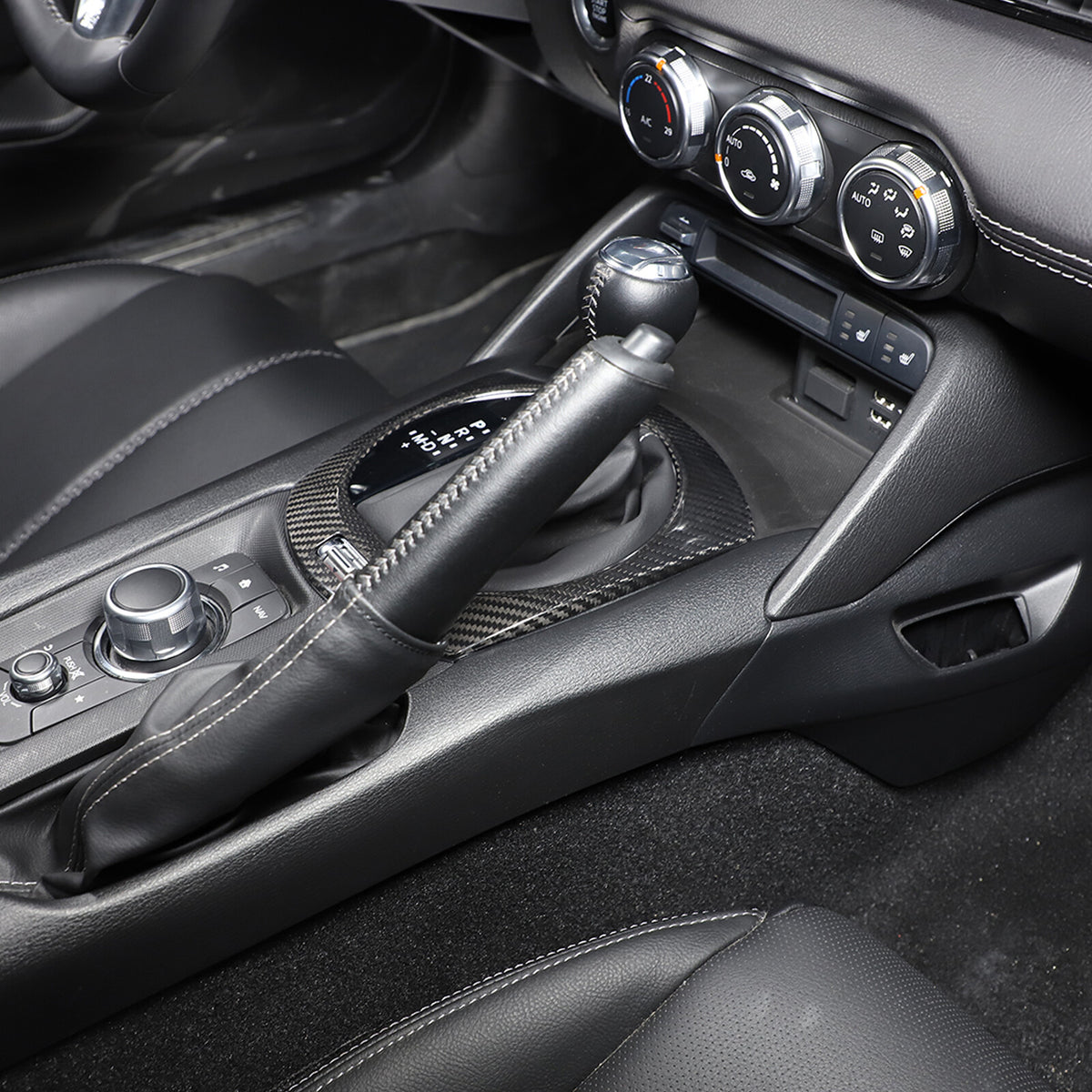 Real Carbon Fiber Center Console Gear Shift Panel trim Cover for Mazda MX-5 16+ 3