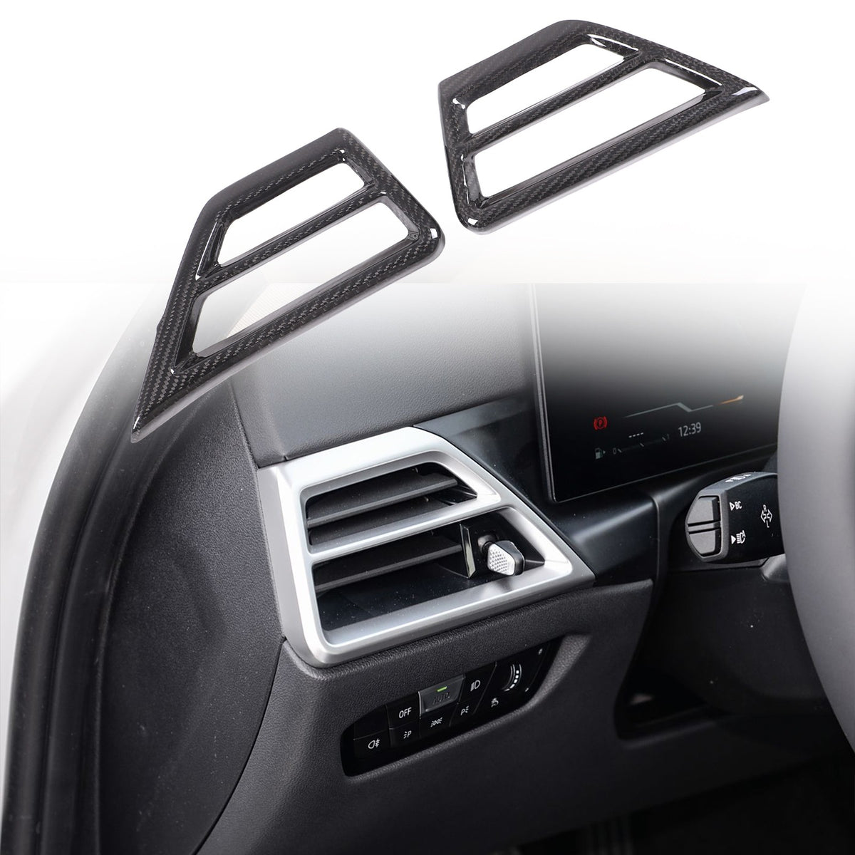 Real Carbon Fiber Side Air Vent Frame Trim For BMW 3 4 330i 430i G20 G21 25+ US 3