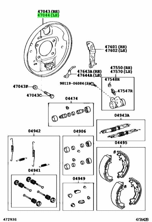 Toyota OEM Plate Sub assy, Brake backing, Rear LH RH 4704452010 for SCION 3