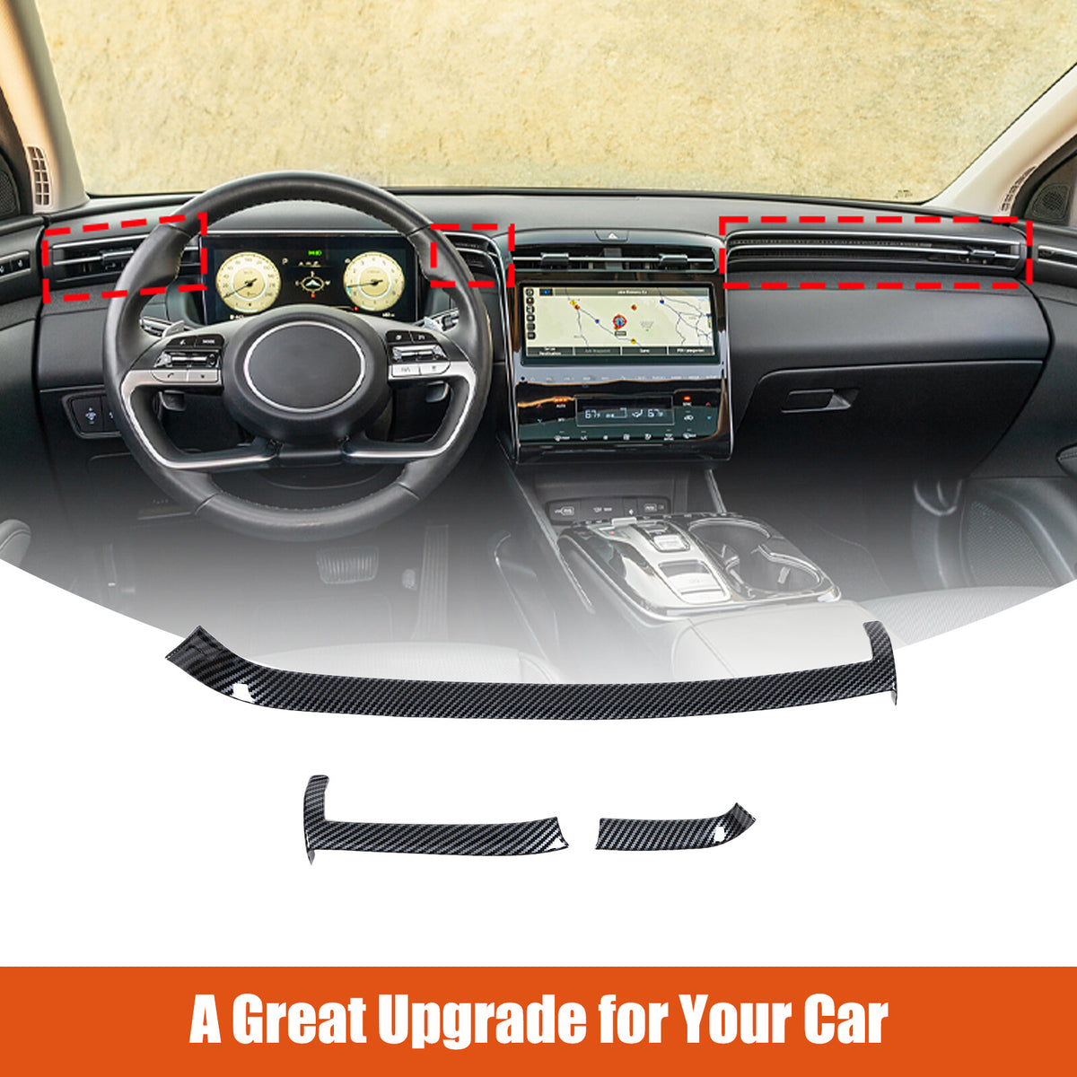 Interior Dashboard Center Console Air Vent Trim Cover For Hyundai Santa Cruz 22+ 1