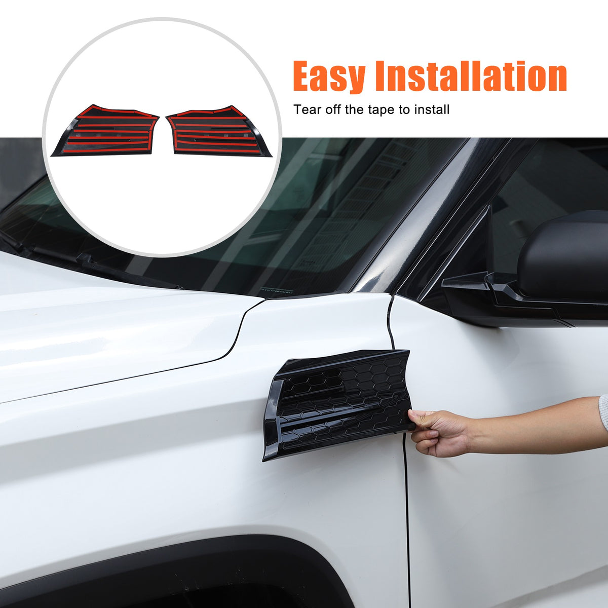 Glossy Piano Black Fender Upper Decoration Cover Trim For Toyota Tundra 2022+ US 11