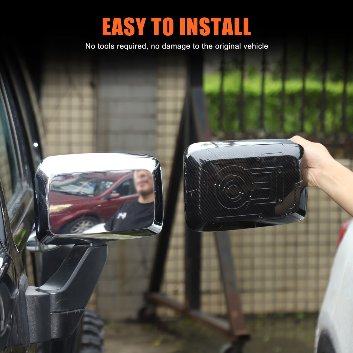 Mech ABS Carbon Fiber Outer Rearview Mirror Cover Trim For Hummer H3 2005-09 US 6