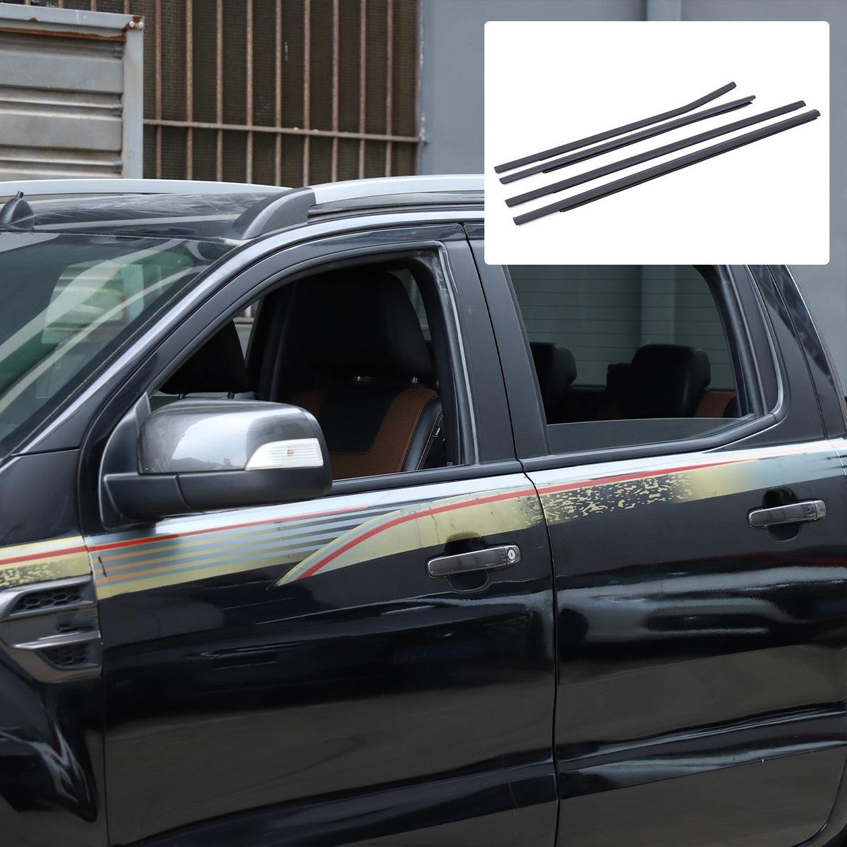 Replacement Car Window Outer Beltline Seal Trim For Ford Ranger T6 2013-2021 US 17