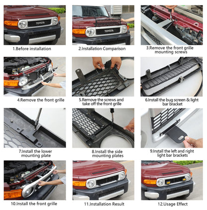 Steel Front Grille Light Mount Bracket For Toyota FJ Cruiser 2007-2021 US 5