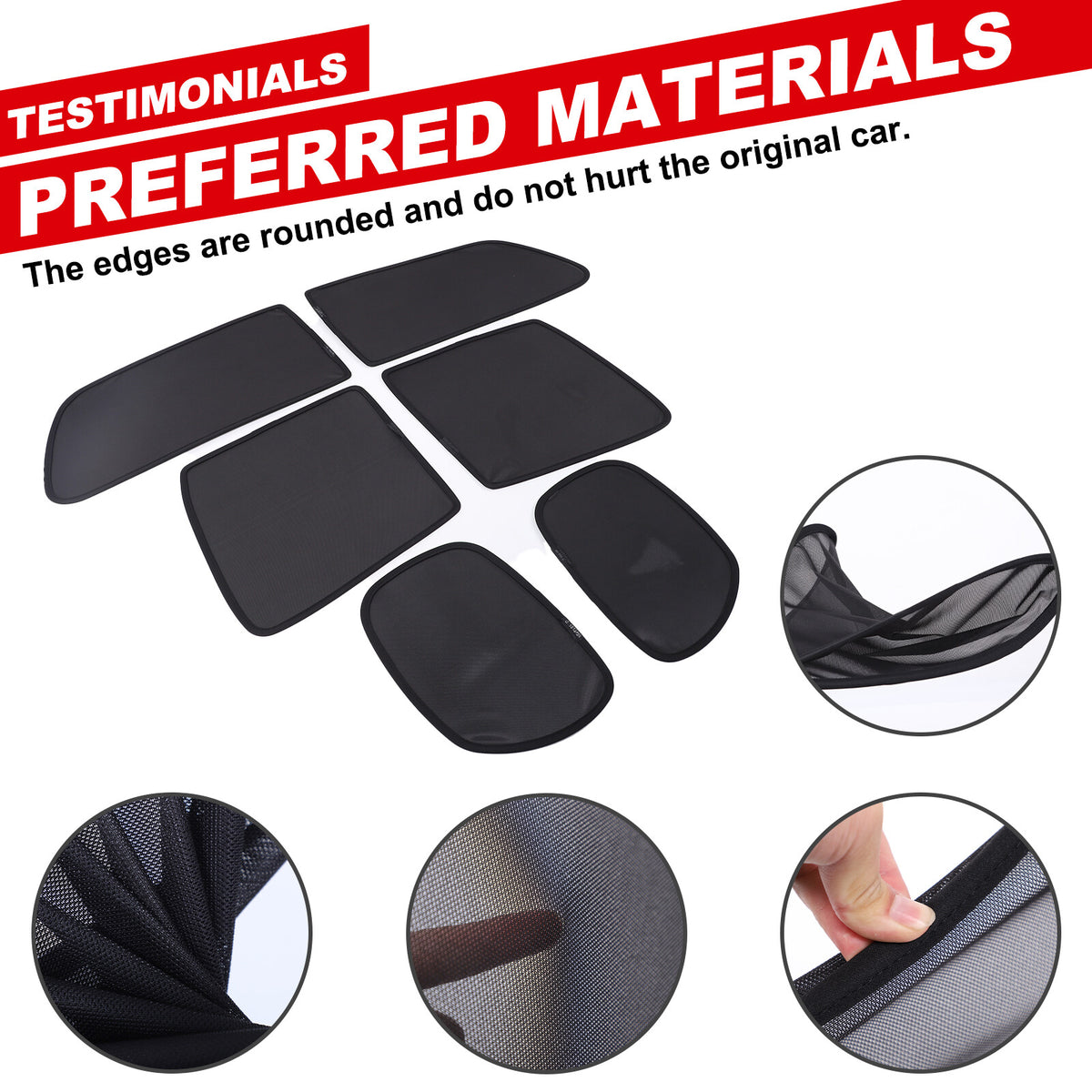Full Window Screen Car Window Sun Shade Mesh Cover For Nissan Frontier 2013-2021 13
