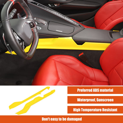 Yellow ABS Center Console Lower Armrest Box Panel Trim For Corvette C8 2020+ 13