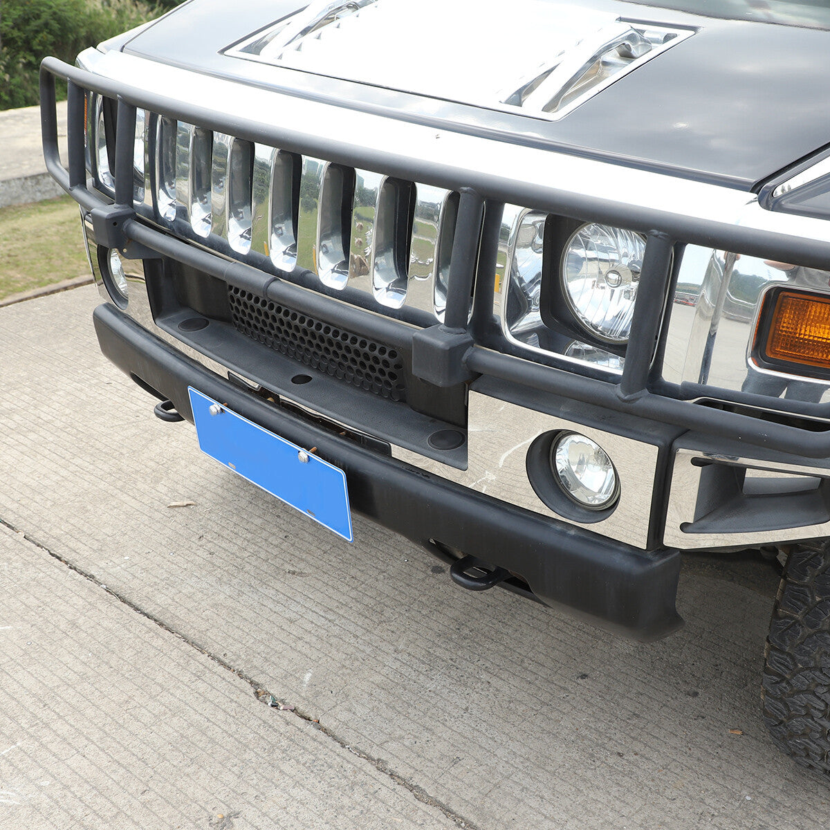 Steel Front Fog Light Decorative Cover Trim For Hummer H2 2003-09 6
