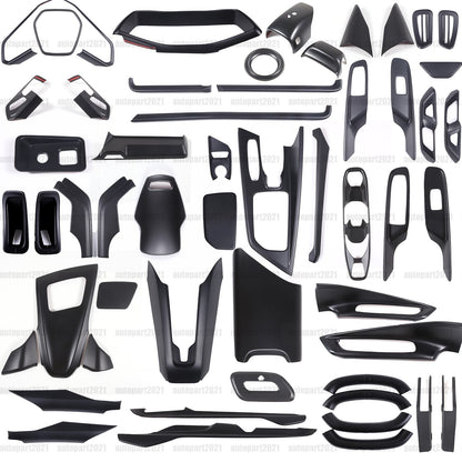 Matte Black ABS Full Interior Set Cover Trim Kit For Corvette C8 2020-25 - Styles 6-10 1