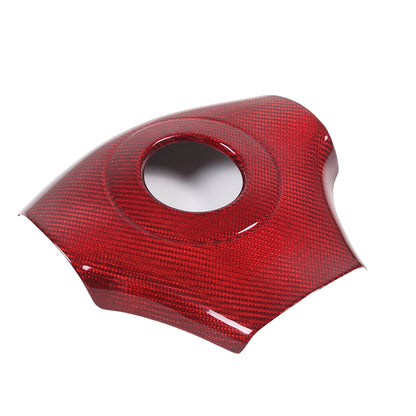 Red Real Carbon Fiber Steering Wheel Center Trim Sticker For Corvette C6 2005-13 9