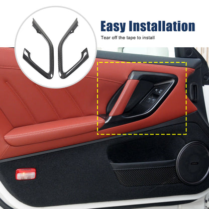 Real Carbon Fiber Interior Door Handle Cover Trim For Nissan R35 GT-R GTR 5