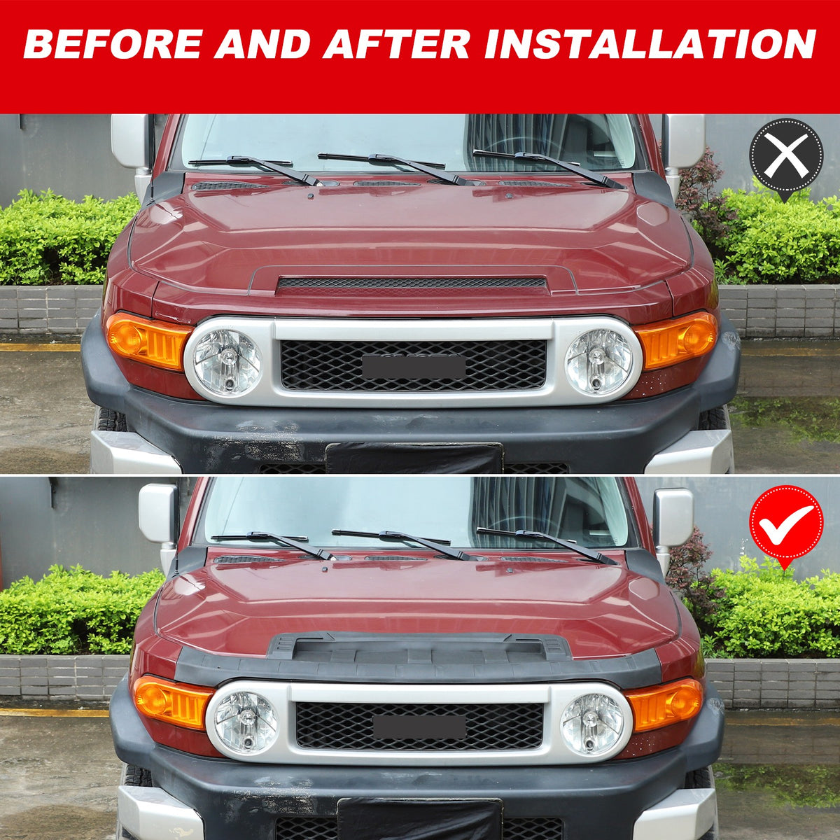 TPE Bonnet Hood Bra Stone Guard Deflectors For Toyota FJ Cruiser 2007-2021 US 21