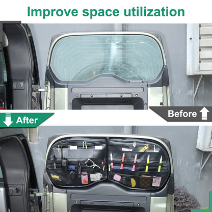 Carbon Pattern Tailgate Window Storage Bag For Land Rover Defender L663 2020+ 7