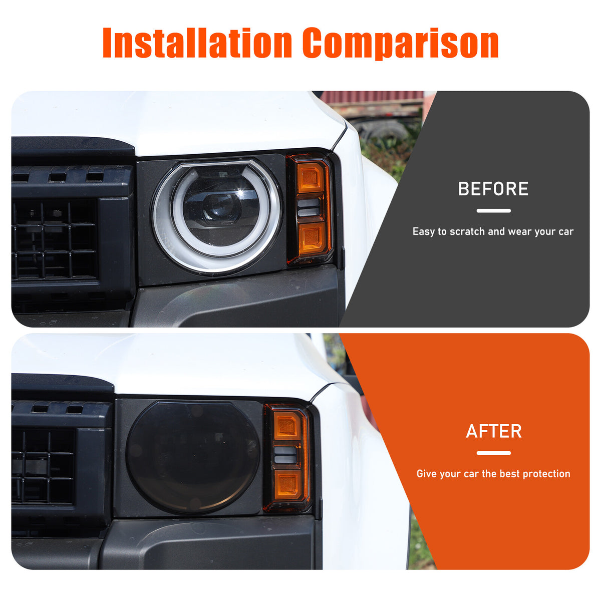 Black Smoked Front Headlight Lens Cover For Toyota Land Cruiser LC250 24+ US 9