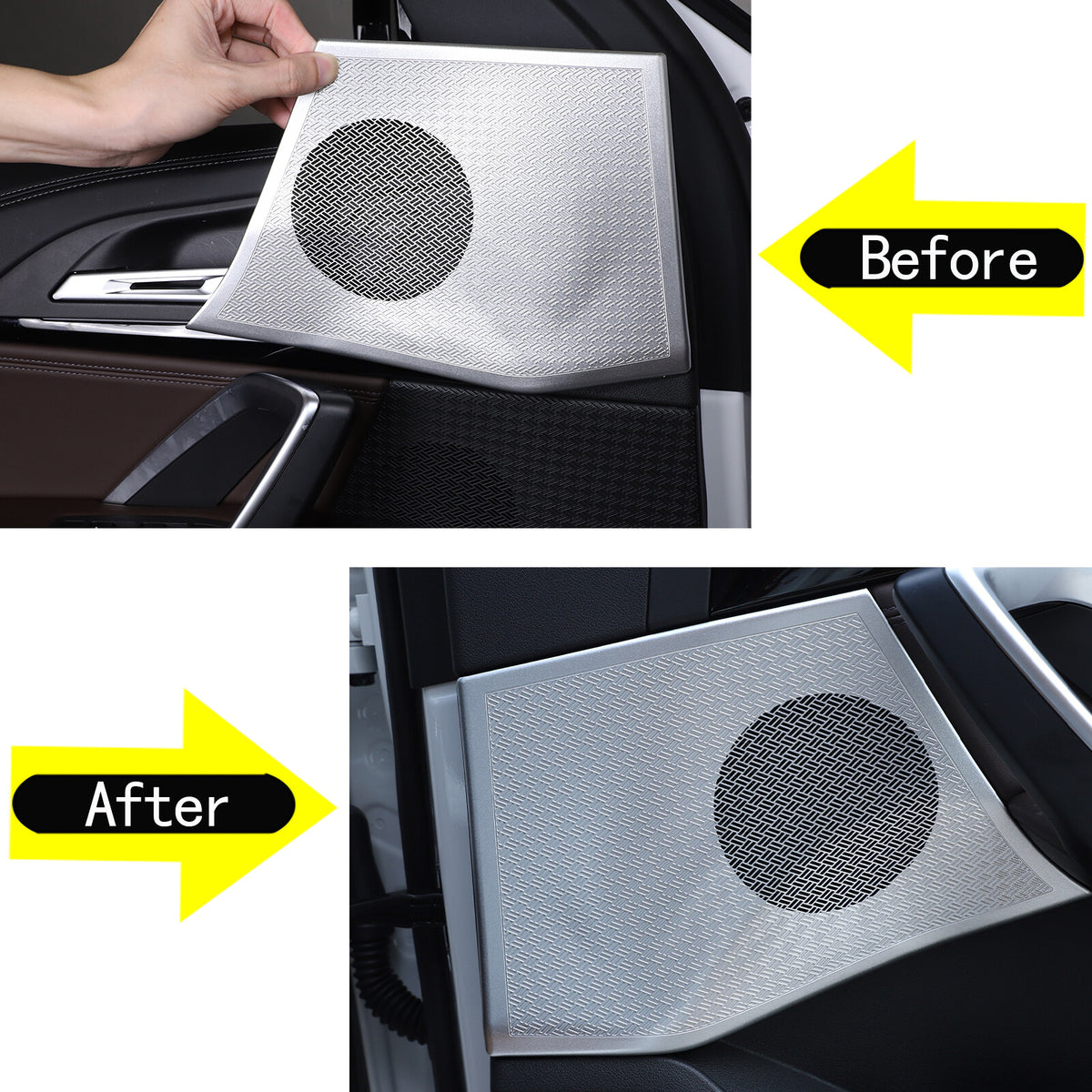 Silver Steel Front& Rear Door & Audio Speaker Tweeter Mesh Cover For BMW X1 23+ 13