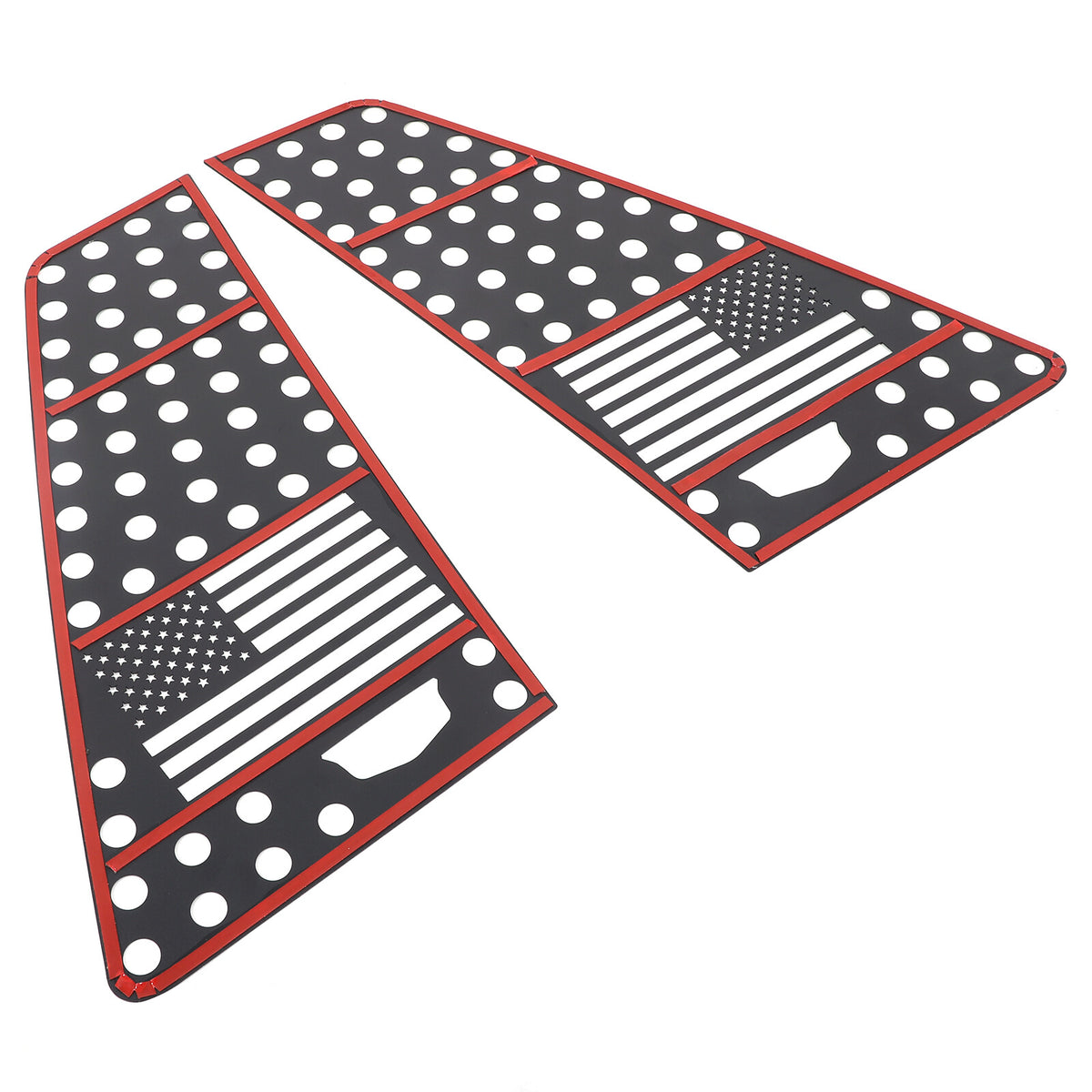 Black US Flag Alloy Window Center Pillar Trim For Cadillac Escalade 2021-2025 9
