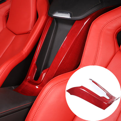 Red Real Carbon Fiber Waterfall Console Wireless Charger Trim For Corvette C8 US 3