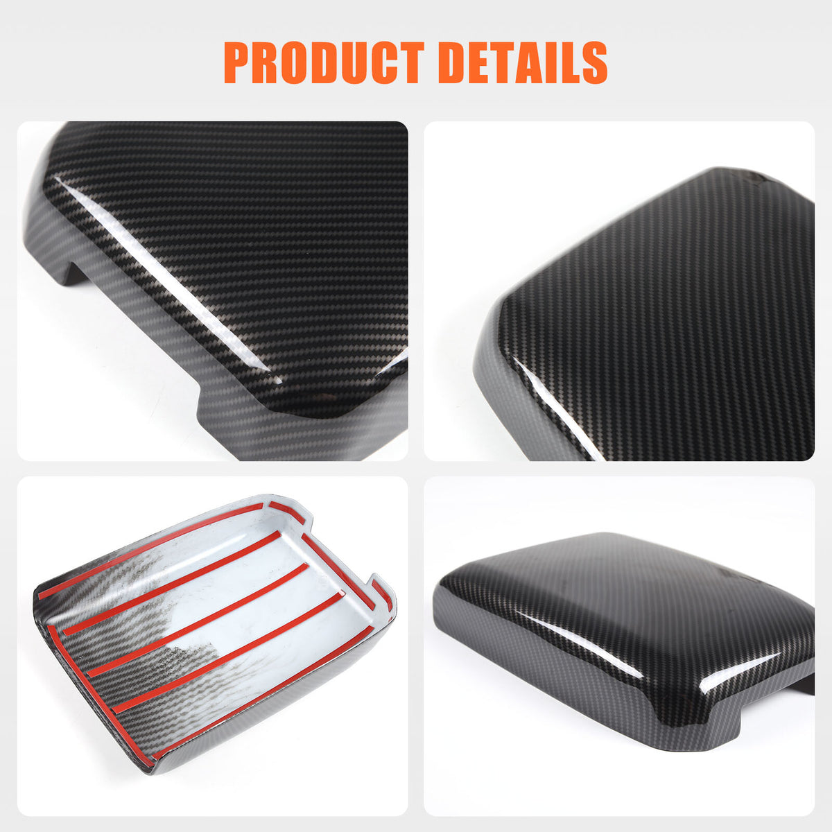 ABS Carbon Fiber Center Console Armrest Box Cover For Toyota Tacoma 2016-23 13