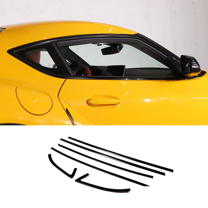 Matte balck Window Frame Trim Cover S. Steel 6 Pcs For Toyota Supra A90 2019-24 5