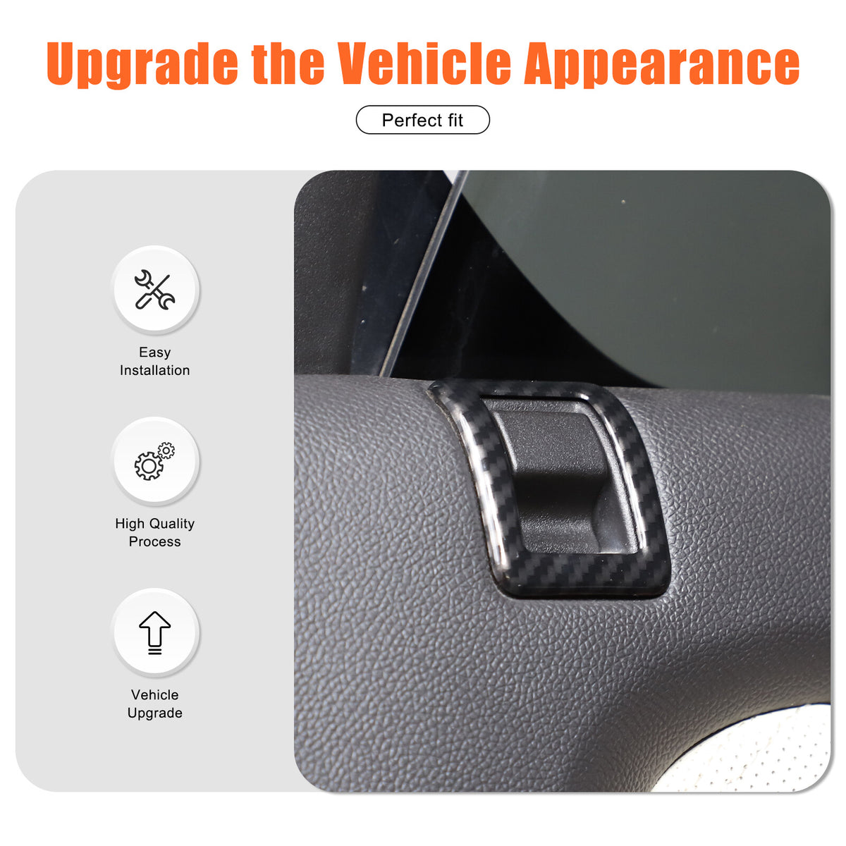 ABS Carbon Fiber Interior Decor Trim Cover For Cadillac Escalade 2007-14 7