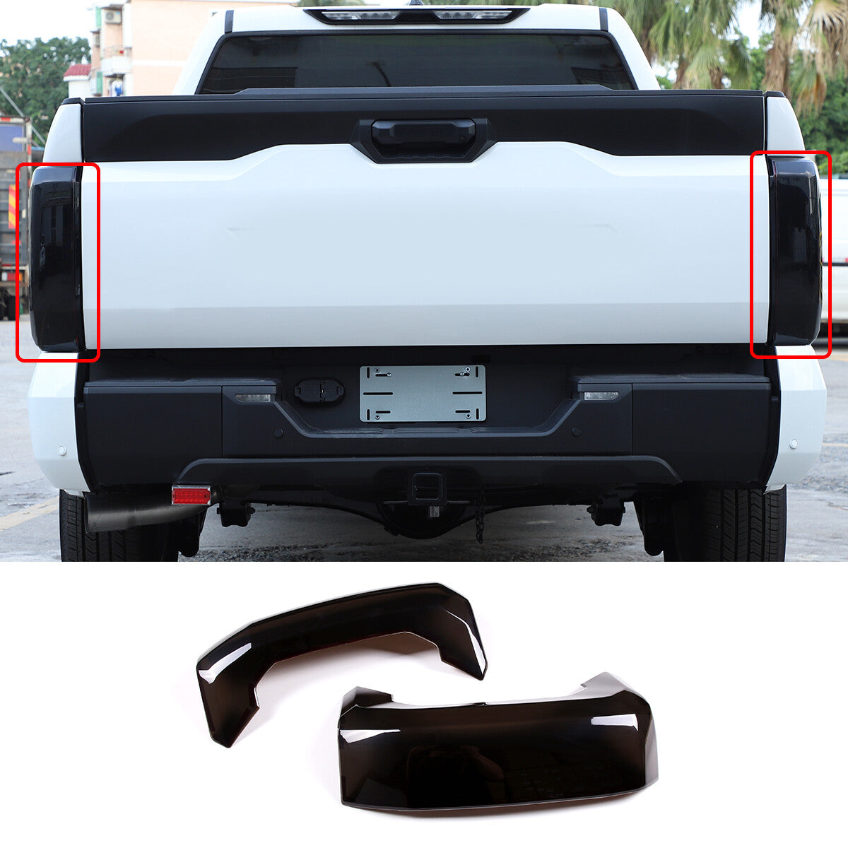 Smoked Black Blackout Taillight Cover Blackened Shell For TOYOTa TUNDRA 2022-26 3