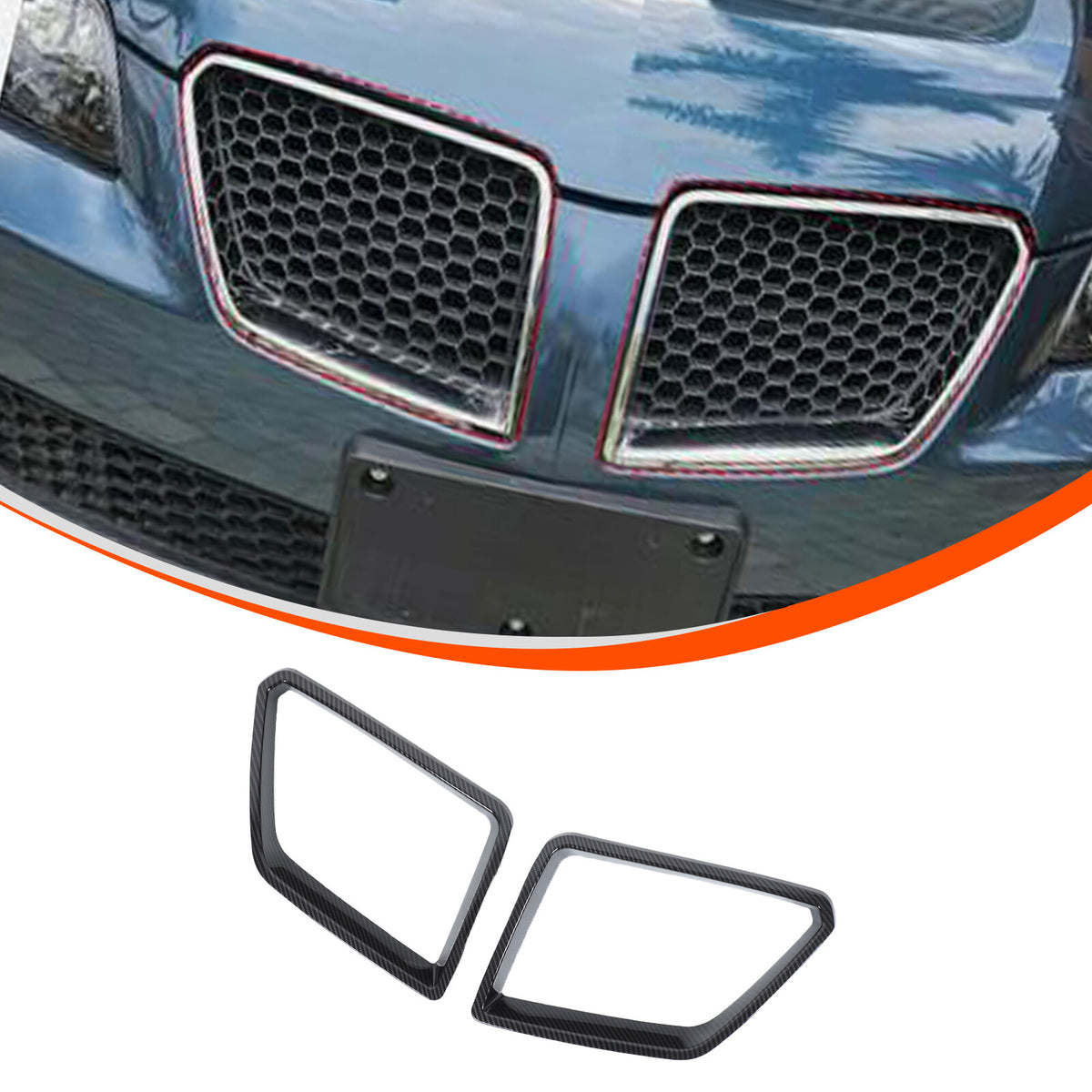 ABS Carbon Fiber Exterior front Grille frame Cover Trim For Pontiac G8 08-09 US 5