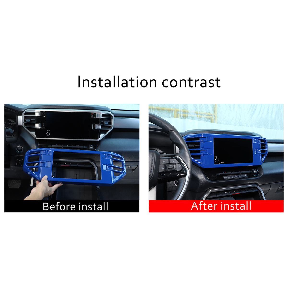 Blue Center Console air outlet frame Trim Cover For Toyota Tundra/Sequoia 22-26 15