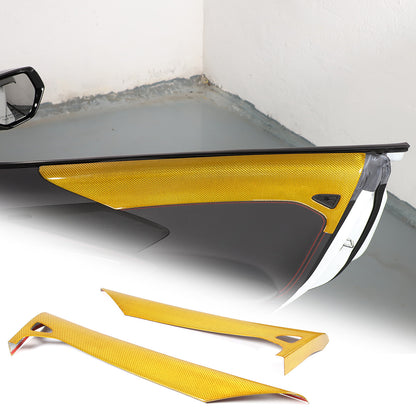 Yellow Carbon fiber Interior Door Upper Panel trim Cover For Corvette C8 2020-26 1