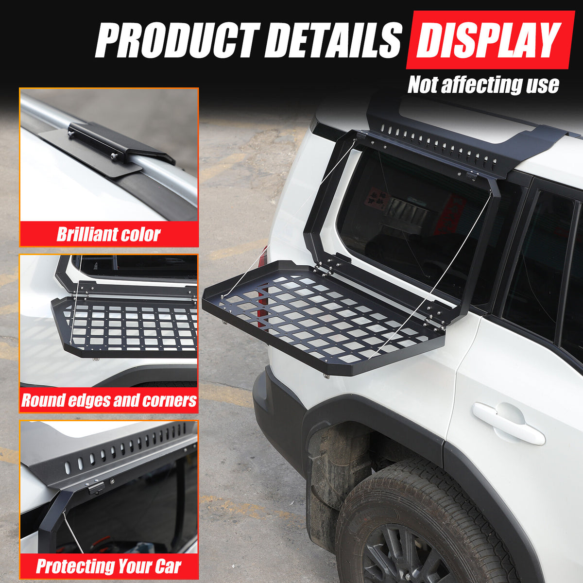Left Side Molle Panel Trunk Shelf Storage Organizer For Land Cruiser LC250 US 23