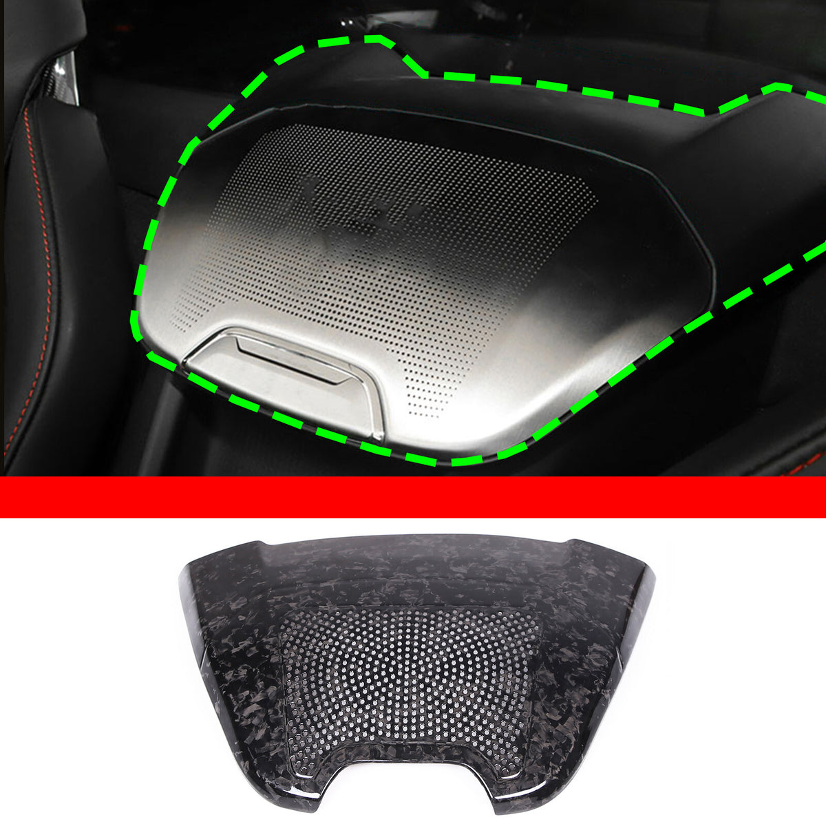 Forged Carbon Fiber Rear Charger Speaker Cover Trim For Corvette C8 Convertible 10