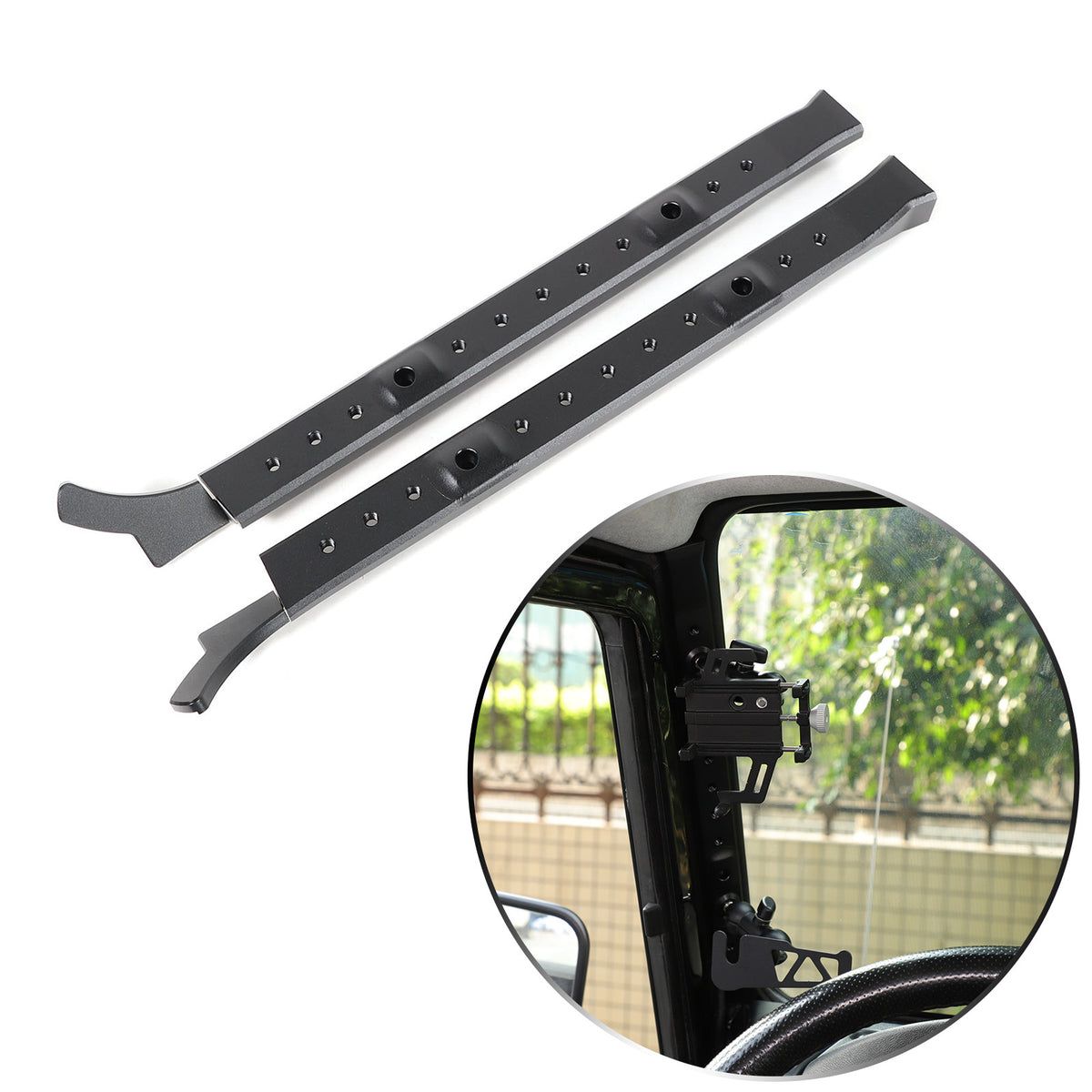 Black A-Pillar Phone Holder Stand Base Braket Part For LR Defender 2004-2018 18