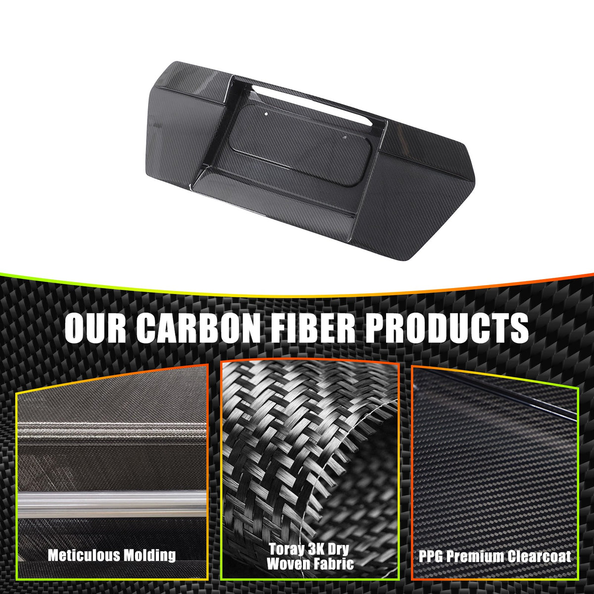 REAL CARBON FIBER Rear license plate Trim Cover For Corvette C8 Stingray Z51 8