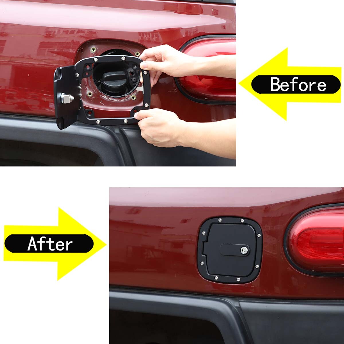 Fuel Tank Cover Gas Replacement Cover Trim Fit For Toyota FJ Cruiser 2007-2021 3