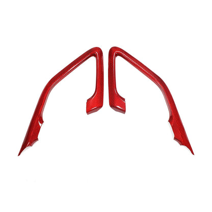 Red Real Carbon Fiber Inner Door Handle Trim Red For Nissan GT‑R R35 2008‑2016 8