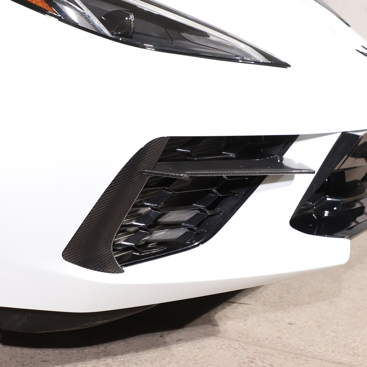 Real Dry Carbon fiber Front Bumper Fog Light Lamp Trims for Corvette C8 20-26 US 15