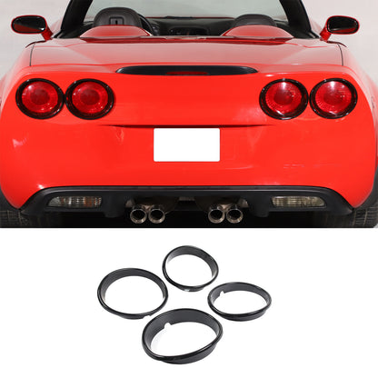 Gloss Black Tail Light Surround Trim Ring For Corvette C6 2005-2013 2