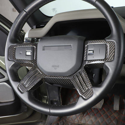 Real Carbon Fiber Steering Wheel Trim Cover for Land Rover Defender 90 110 20-23 6