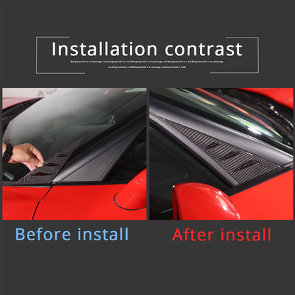 Real Carbon Fiber Window Triangle A-Pillar Cover Trim For Corvette C6 2005-13 5