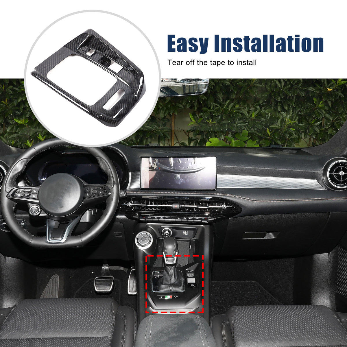 Real Carbon Fiber Center Gear Shift Panel Trim For Alfa Romeo Tonale 2023-2025 1