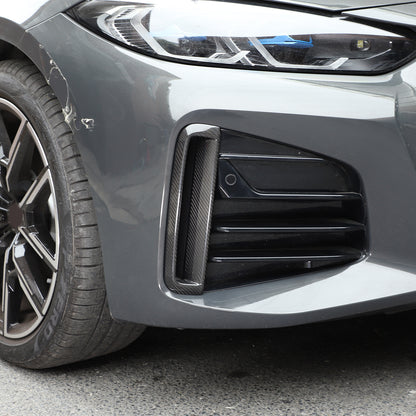 Real Carbon Fiber Front Fog Light Decor Cover Trim For BMW 4 series G26 2022-25 12