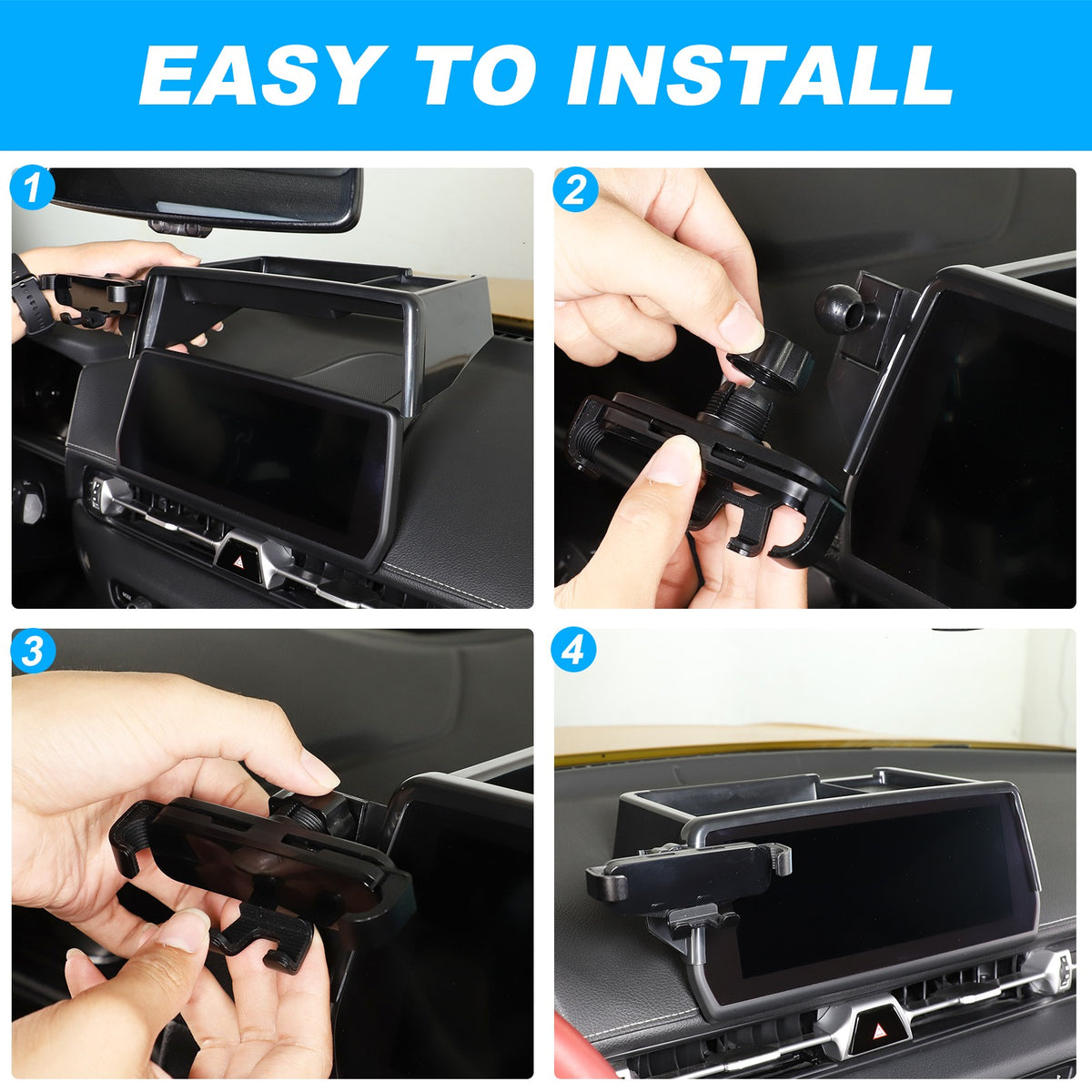 Center Console Screen Rear Phone Mount Storage Box For Toyota Supra A90 2019+ US 7