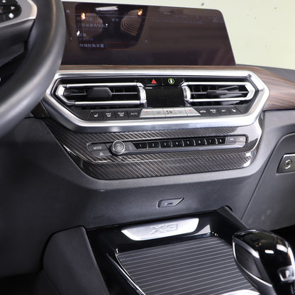 Real Carbon Fiber Air Vent CD Panel Cover Trim For BMW X3 G01 X4 G02 2022-2024 14