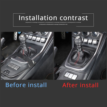 Real Dry Carbon Fiber Center Gear Panel Trim Kit For Toyota 86/Subaru BRZ MT 22+ 8