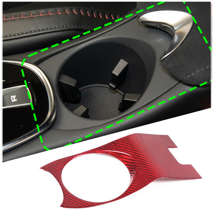 Real Carbon fiber Center Armrest Cup Holder Cover Trim For McLaren GT 19-22 2