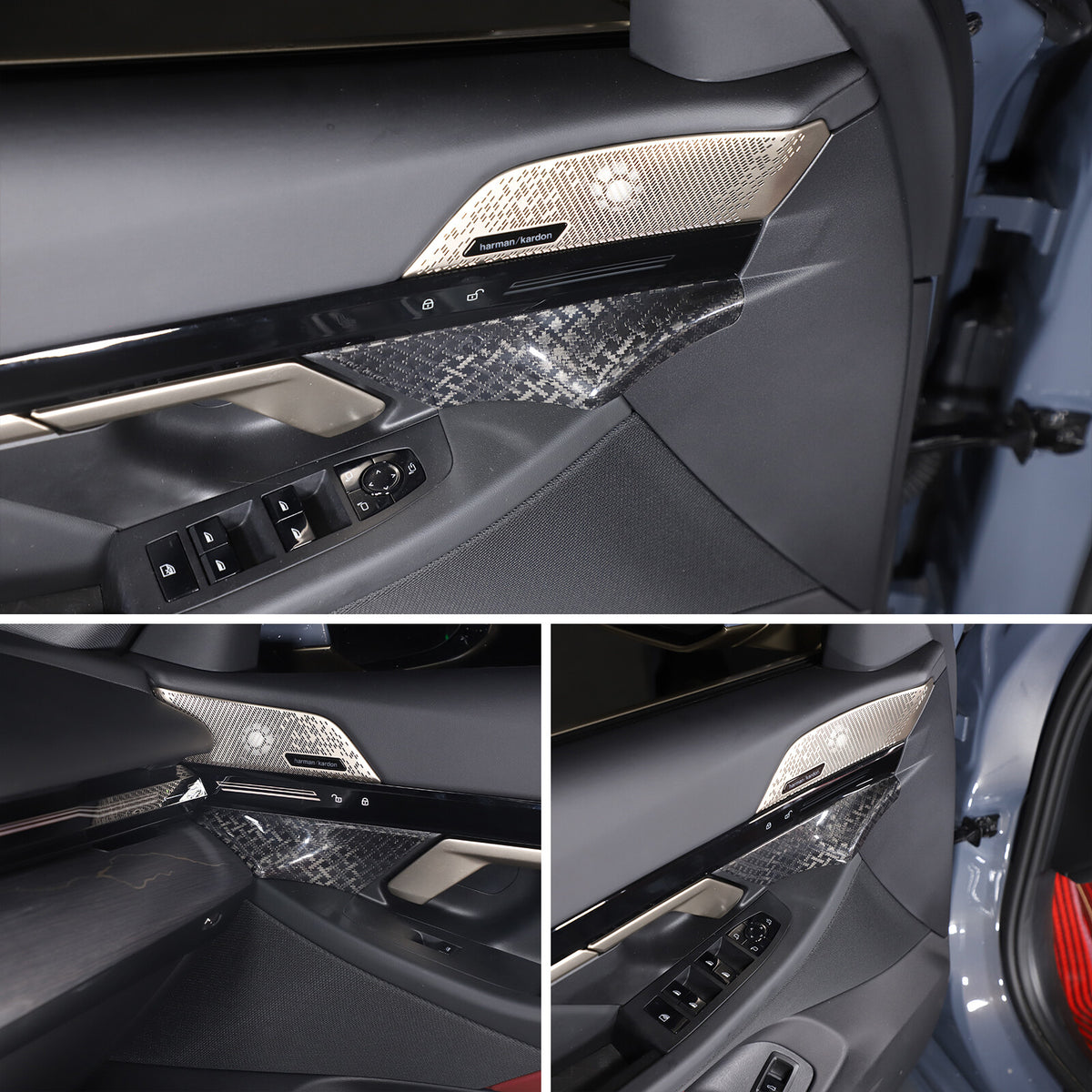 X Style Real Carbon Fiber Inner Front door Cover Trim For BMW 5 Series G60 2024+ 19