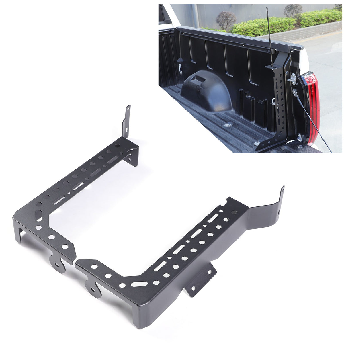 Black Steel L-Shaped Truck Bed Reinforcement Bracket For Toyota Tundra 2022+ 16