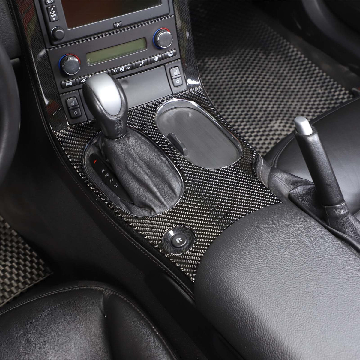 For Corvette C6 05-13 Soft Carbon Fiber Interior Center Console Trim Cover Set 5