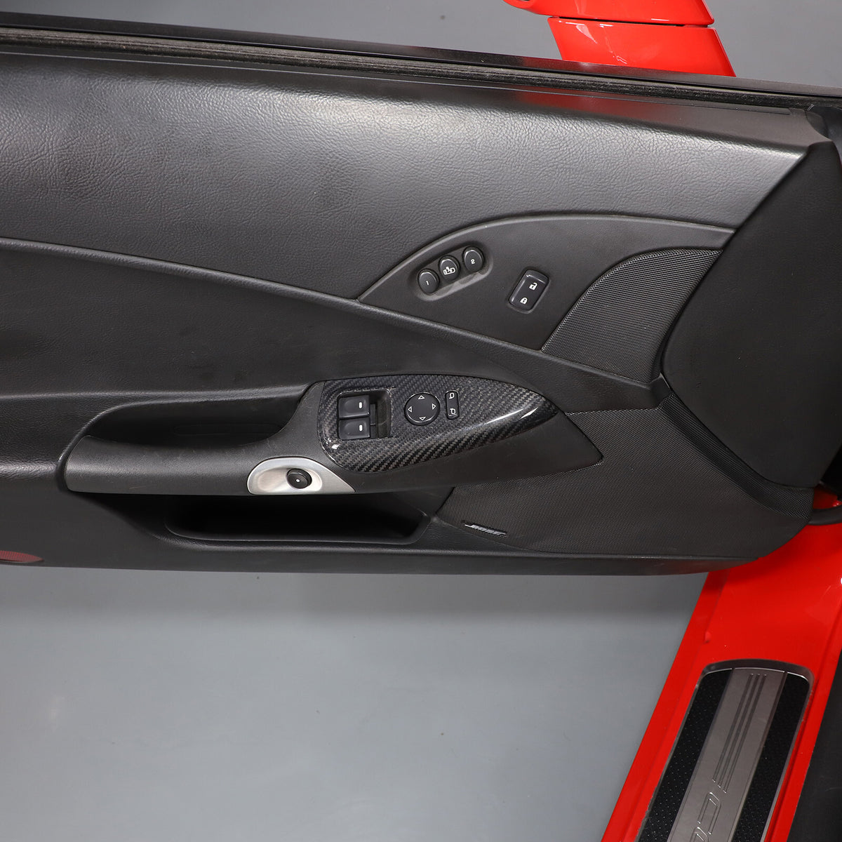 Real Dry Carbon Fiber Window Lift Switch Frame Trim For Corvette C6 2005-2013 9