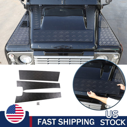Black Alloy Front Hood Protection Plate Trim For LR Defender L316 2004-2018 US 1