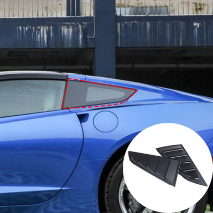 ABS Matte Black Rear Side Window Louver Shutter Trim For Corvette C7 2014-2019 12