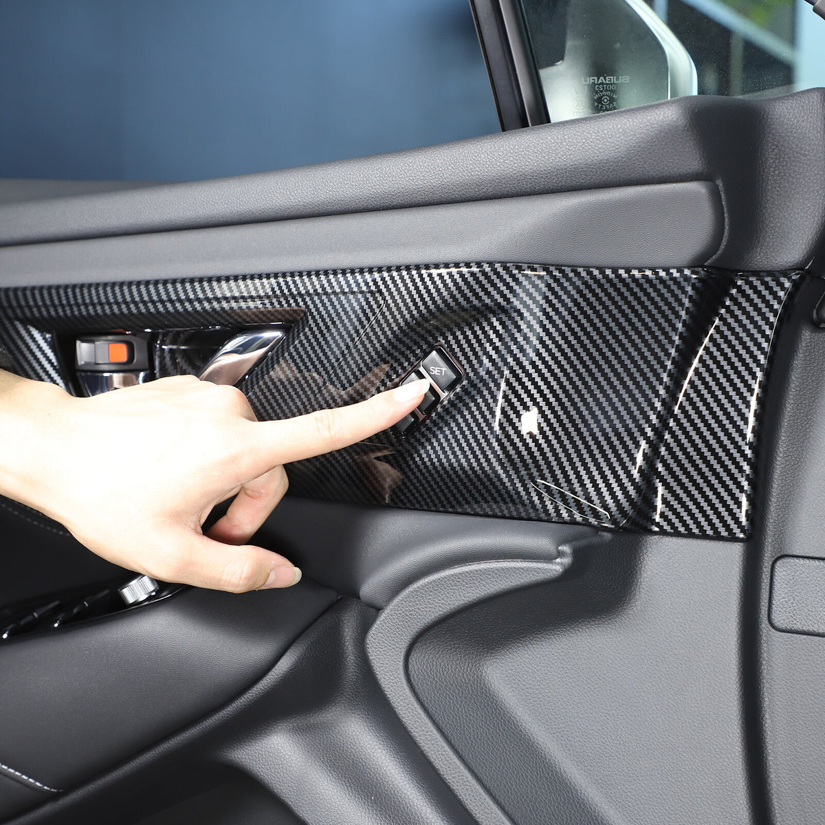For Subaru Outback BT 2021-2023 Carbon Fiber Inner Door Handle Cover Trim Frame 12